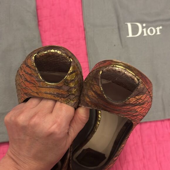 Dior Gold Peep-Toe Heels, US6,5 - Picture 10 of 13